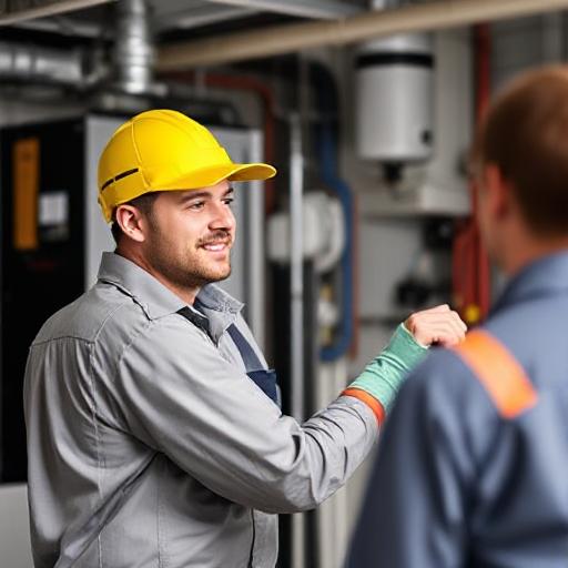 HVAC technicians receiving coaching